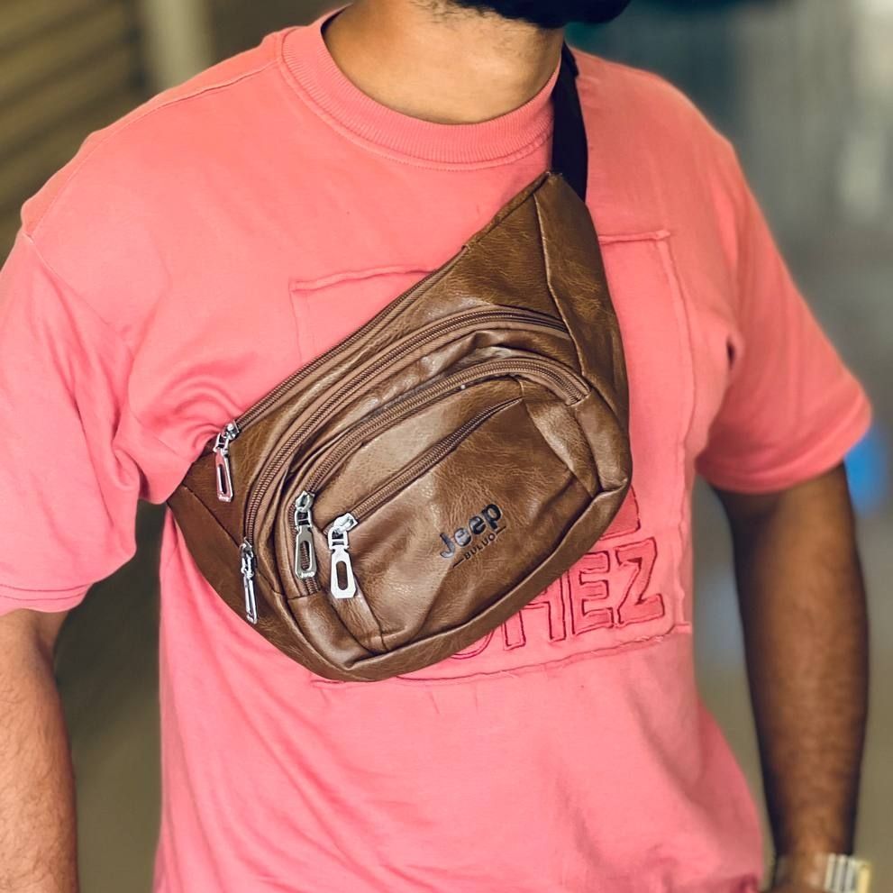 Jeep Lightweight Waist Bag for Men Women Brown Waist Bag