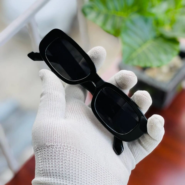 Square Frame Fashion Unisex Glasses - Black