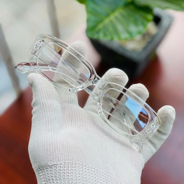 Square Frame Fashion Unisex Glasses - Transparent