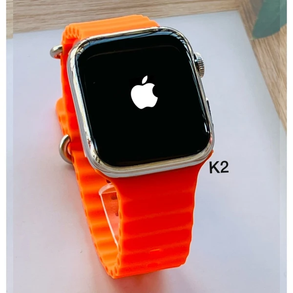 Apple Watch Series 8 Smartwatch Master Copy With Original Box Packing | 2.0" Ftps Retina Display | Apple Logo Backside - Orange