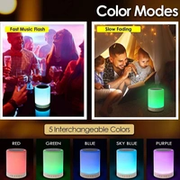 LED Touch Lamp Bluetooth Speaker, Wireless HiFi Speaker Light, USB Rechargeable Portable - 