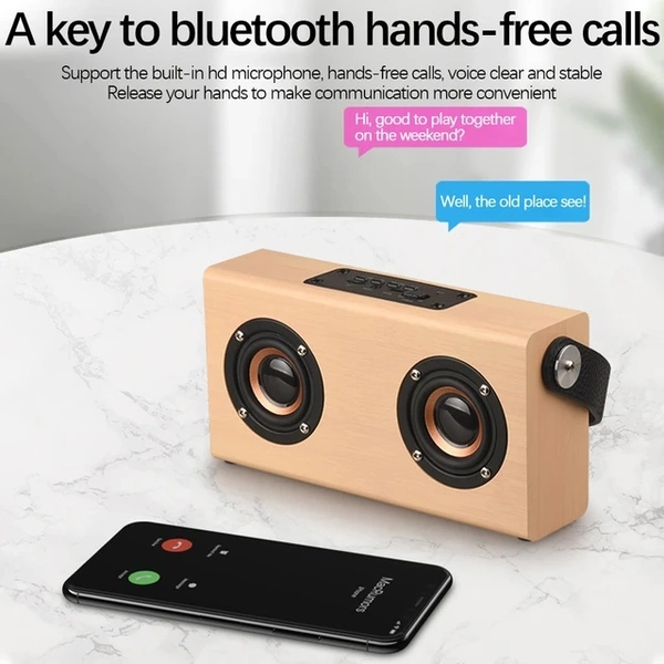 D10 Wood Double Speaker Bluetooth Speaker Handle Portable Square Dancing Mini Speaker Outdoor - Yellow
