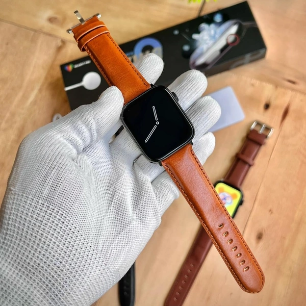 Wearfit HW8 Max Series 8 With Premium Leather Strap | NFC Support | Best Software Experience and Always On Display - 3 Months Cybzone Warranty, Brown