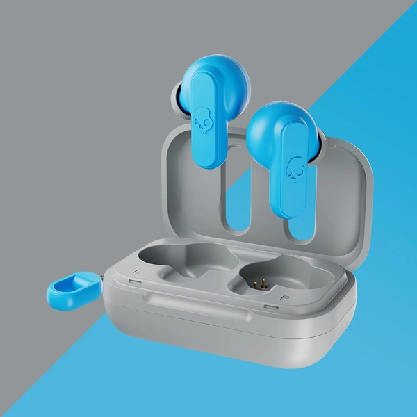 Original Skullcandy Dime 2 in-Ear True Wireless Earbuds with Mic Bluetooth Headset (Black, True Wireless) - Original Product, Blue
