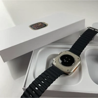  H11 Ultra Plus Smartwatch 49mm Compass Working | Titanium Alloy Case With Strap Lock And Real Screw On The Back - Black, 3 Months Cybzone Warranty, Black Ocean Strap
