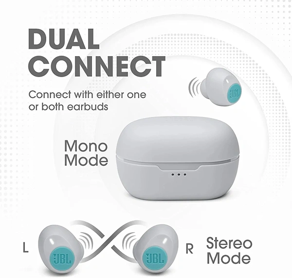 Original Product JBL C115 True Wireless in Ear Earbuds with Mic, Jumbo 21 Hours Playtime with Quick Charge, True Bass, Dual Connect, Bluetooth 5.0, Type C and Voice Assistant Support for Mobile Phones (Black) - 5 Months Cybzone Wattanty, Mint