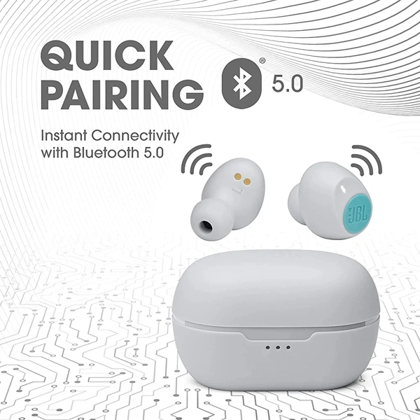 Original Product JBL C115 True Wireless in Ear Earbuds with Mic, Jumbo 21 Hours Playtime with Quick Charge, True Bass, Dual Connect, Bluetooth 5.0, Type C and Voice Assistant Support for Mobile Phones (Black) - 5 Months Cybzone Wattanty, Mint