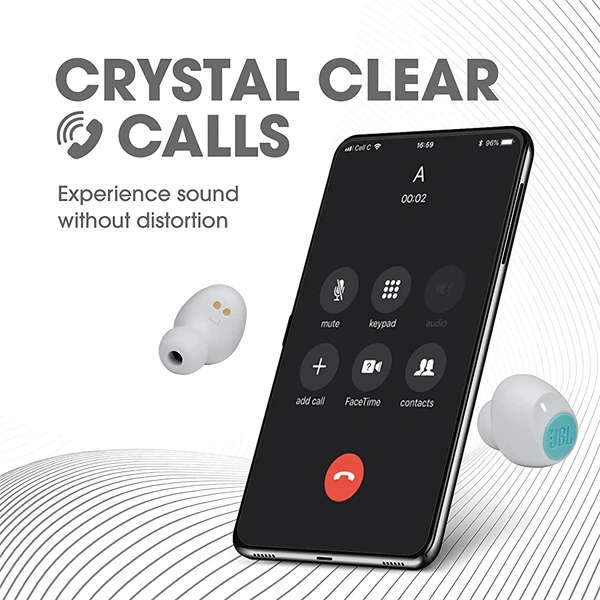 Original Product JBL C115 True Wireless in Ear Earbuds with Mic, Jumbo 21 Hours Playtime with Quick Charge, True Bass, Dual Connect, Bluetooth 5.0, Type C and Voice Assistant Support for Mobile Phones (Black) - 5 Months Cybzone Wattanty, Mint