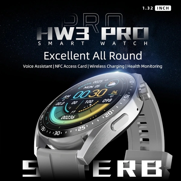 Wearfit HW3 Pro Smartwatch | Multi-Sport Modes | IP67 Waterproof | Multifunction NFC, Voice Assistant - 1 Month Cybzone Warranty