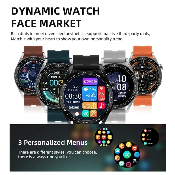 Wearfit HW3 Pro Smartwatch | Multi-Sport Modes | IP67 Waterproof | Multifunction NFC, Voice Assistant - 1 Month Cybzone Warranty
