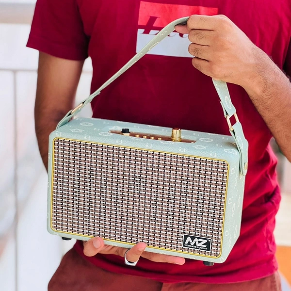Original Product MZ M434SP Dynamic Thunder Sound with High Bass 16 W Bluetooth Party Speaker (Brown, Stereo Channel) - Green