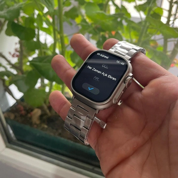  H11 Ultra Plus Smartwatch 49mm Compass Working | Titanium Alloy Case With Strap Lock And Real Screw On The Back - Black, 3 Months Cybzone Warranty, With Silver Mettal Strap