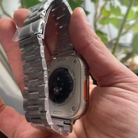  H11 Ultra Plus Smartwatch 49mm Compass Working | Titanium Alloy Case With Strap Lock And Real Screw On The Back - Black, 3 Months Cybzone Warranty, With Silver Mettal Strap