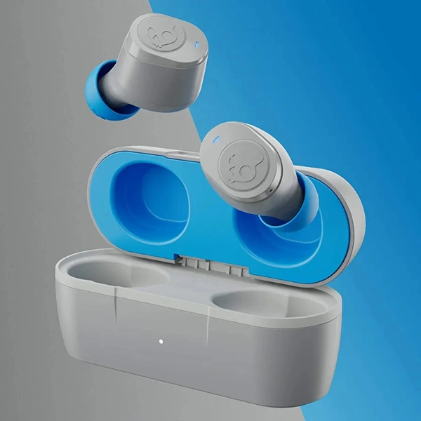 Skullcandy Jib True Wireless Earbud with Microphone / 22 Hour Battery Life / Use with iPhone and Android / Best for Gym, and Gaming / Bluetooth Earbud Headphones - Gray, 3 Months Cybzone Warranty