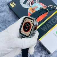 DTNO1 DT8 Ultra Max Smart Watch Upgraded for Men 49mm 2.1 Inch Screen Bluetooth Call Compass GPS Sport Smartwatch IP68 Waterproof - Black, 3 Months Cybzone Warranty