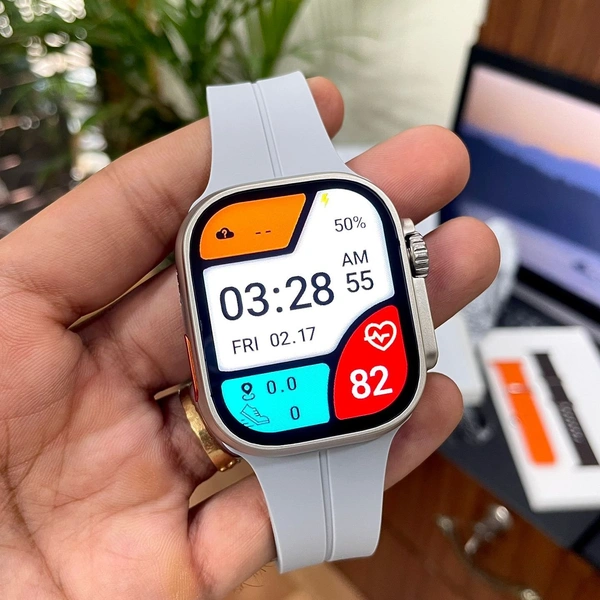 Series 8 Ultra Logo With On /Off Triple Buttons With Box Pure 49 Mm 1:1 Dial With Premium Strap  - 1 Month Cybzone Warranty, Gray