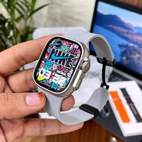 Series 8 Ultra Logo With On /Off Triple Buttons With Box Pure 49 Mm 1:1 Dial With Premium Strap  - 1 Month Cybzone Warranty, Gray