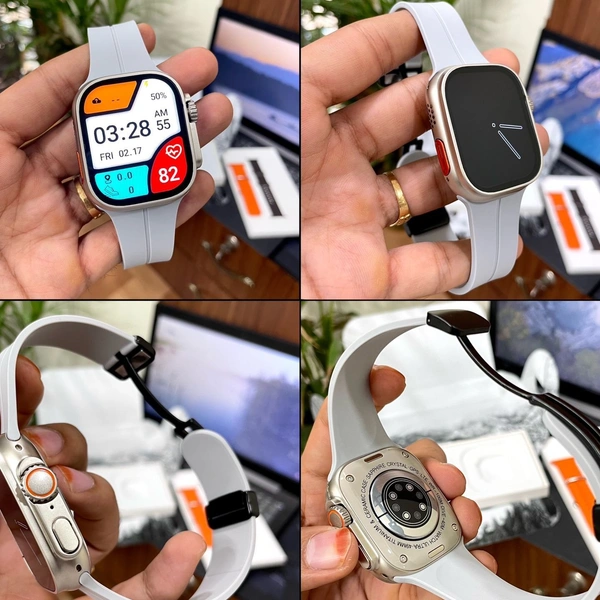 Series 8 Ultra Logo With On /Off Triple Buttons With Box Pure 49 Mm 1:1 Dial With Premium Strap  - 1 Month Cybzone Warranty, Gray