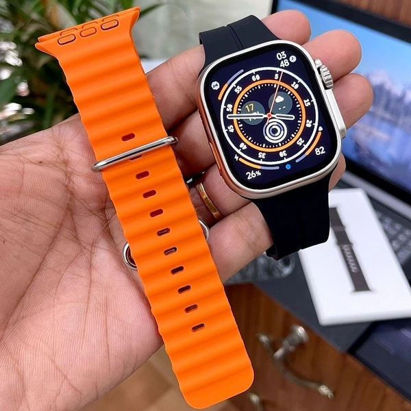 Series 8 Ultra Logo With On /Off Triple Buttons With Box Pure 49 Mm 1:1 Dial With Premium Strap  - 1 Month Cybzone Warranty, Black