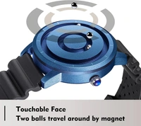 Original Magneto Jupiter Mens Watch Magnetic Balls Minimalist Dress Simplicity Quartz Watches with Mesh Stainless Steel Strap - Blue, 1 Month Cybzone Warranty