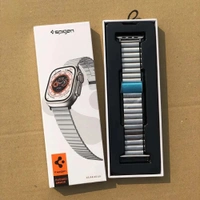 Spigen Rugged Armor 42/44/45/49mm Stainless Steel Metal Strap for Apple Watch Series 8 Ultra | 8 | 6 | 5 | 4 (44/45MM) | 3 | 2 - Silver