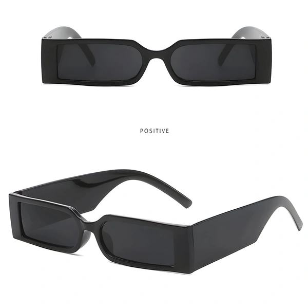 Square Frame Fashion Unisex Glasses - Black