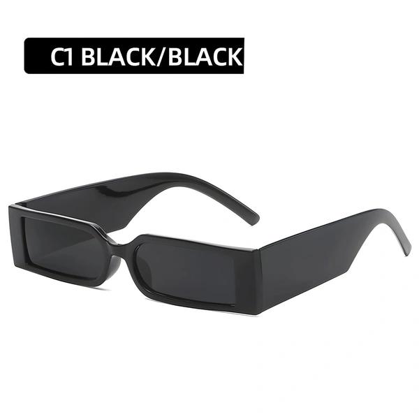 Square Frame Fashion Unisex Glasses - Black