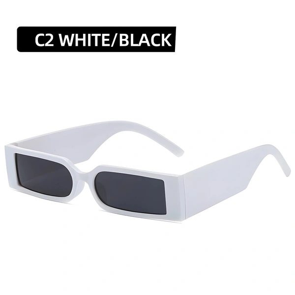 Square Frame Fashion Unisex Glasses - White