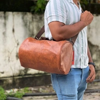 Leather Travel Duffle Bag Sports Gym Shoulder Handbag for Men Outdoor Weekend Bag for Women with Shoe Compartment Luggage Bag - SRGB2