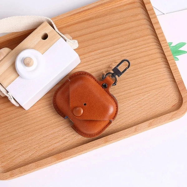 Leather Earphone Case - Cover Drop- Proof Anti- Scratch Charging Earphones Shell for Storage Pro Headphones Leather Bag Portable Accessories Light Case Brown