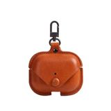 Leather Earphone Case - Cover Drop- Proof Anti- Scratch Charging Earphones Shell for Storage Pro Headphones Leather Bag Portable Accessories Light Case Brown