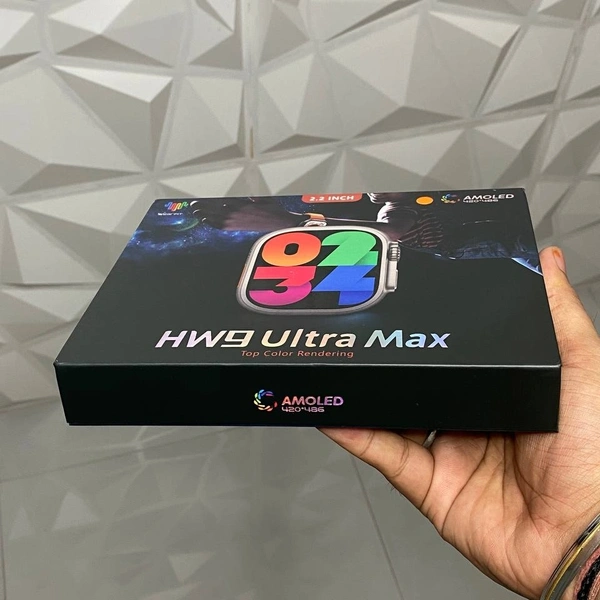 Wearfit Hw9 Ultra Max Flagship Smartwatch | 2.2 Amoled Display With Dual Core Fastest Processor - 1 Month Cybzone Warranty, Full Black