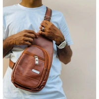 High Quality Men Genuine Leather Cowhide Vintage Sling Bags Chest Back Day Pack Travel Fashion Cross Body Messenger Shoulder Bag - TFBA1