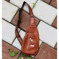 High Quality Men Genuine Leather Cowhide Vintage Sling Bags Chest Back Day Pack Travel Fashion Cross Body Messenger Shoulder Bag - TFBA1