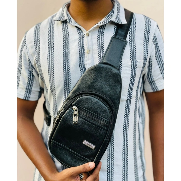 High Quality Men Genuine Leather Cowhide Vintage Sling Bags Chest Back Day Pack Travel Fashion Cross Body Messenger Shoulder Bag - TFBA2