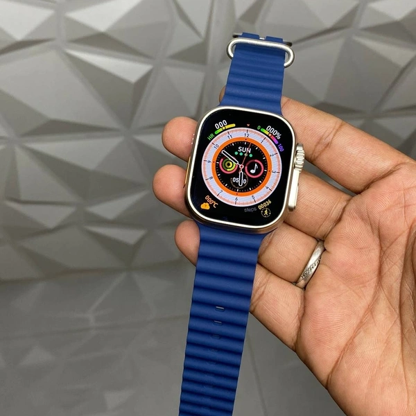 New Ultra Smartwatch 49 mm Dial Size Crown Working with Screw + Strap lock - Blue