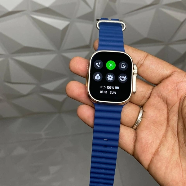 New Ultra Smartwatch 49 mm Dial Size Crown Working with Screw + Strap lock - Blue