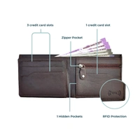 DENZO Flap Leather Wallet with Advanced RFID Protection for Men and Women (Coffee Brown)