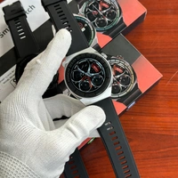 2023 New Round GT8 Porsche Design Smartwatch Pressure Blood Oxygen Monitoring Round Smart Watch For Android And iOS - Silver
