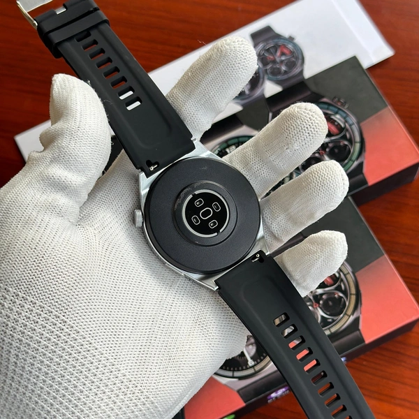 2023 New Round GT8 Porsche Design Smartwatch Pressure Blood Oxygen Monitoring Round Smart Watch For Android And iOS - Silver