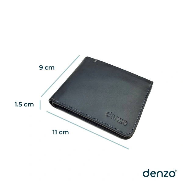 Denzo Men's Bi-fold Leather Wallet With Advanced Rfid Protection | Genuine Imported Leather Wallet  - Black