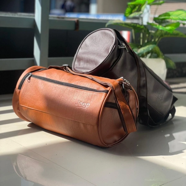 New Retro Small Round Bucket Bag Men And Women Casual Trend Single Backpack Pu Leather Shoulder Messenger Bag - Brown