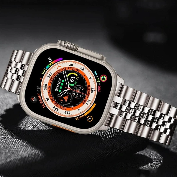 Silver Link Metal Strap For Apple Watch Series 8/7/6/5/4/3/2/1 SE Ultra