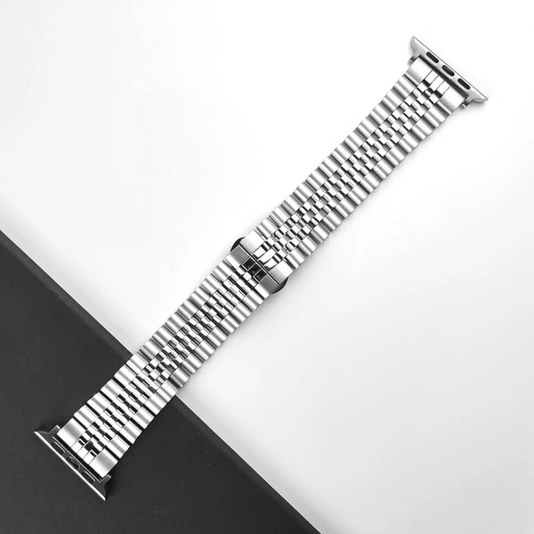 Silver Link Metal Strap For Apple Watch Series 8/7/6/5/4/3/2/1 SE Ultra