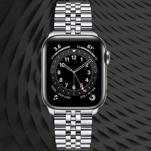 Silver Link Metal Strap For Apple Watch Series 8/7/6/5/4/3/2/1 SE Ultra