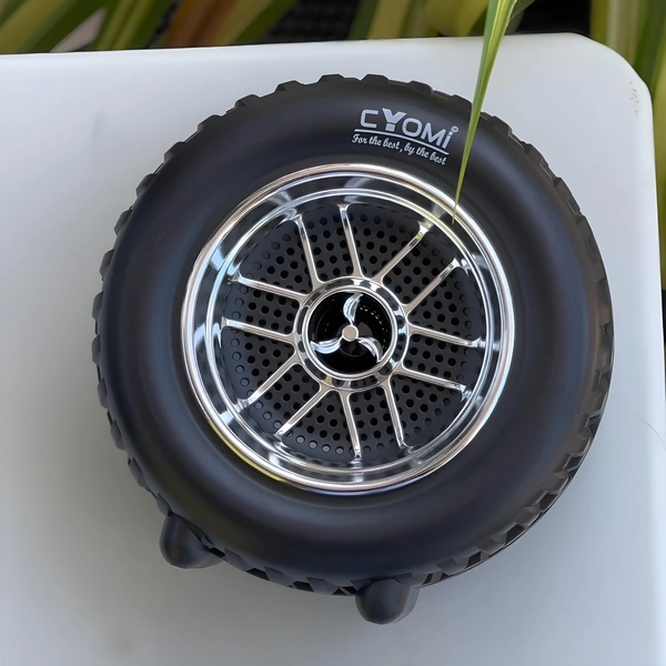 Cyomi Wheel Shape Wireless Bluetooth Speaker 10 W Bluetooth Home Audio Speaker (Black, Stereo Channel)