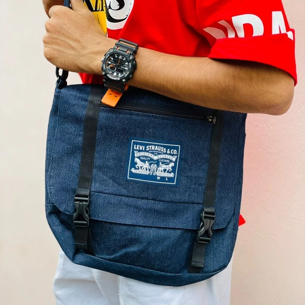 Denim Vintage High-capacity Canvas Slouchy Shoulder Bag | Ultra Sporty Messenger Sling Bag For Multipurpose Use - TFDB1
