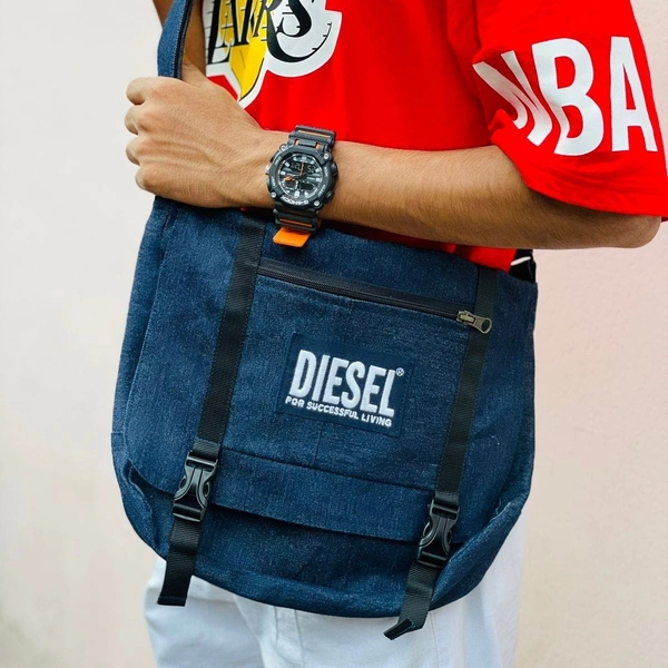Denim Vintage High-capacity Canvas Slouchy Shoulder Bag | Ultra Sporty Messenger Sling Bag For Multipurpose Use - TFDB2