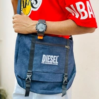 Denim Vintage High-capacity Canvas Slouchy Shoulder Bag | Ultra Sporty Messenger Sling Bag For Multipurpose Use - TFDB2