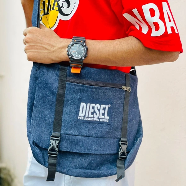 Denim Vintage High-capacity Canvas Slouchy Shoulder Bag | Ultra Sporty Messenger Sling Bag For Multipurpose Use - TFDB2